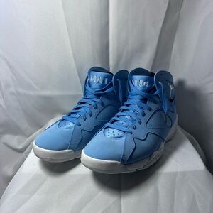 Jordan Blue and White Sneakers with High-Top Design